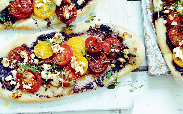 Recipe: Tomato, feta and tapenade 'focaccia'