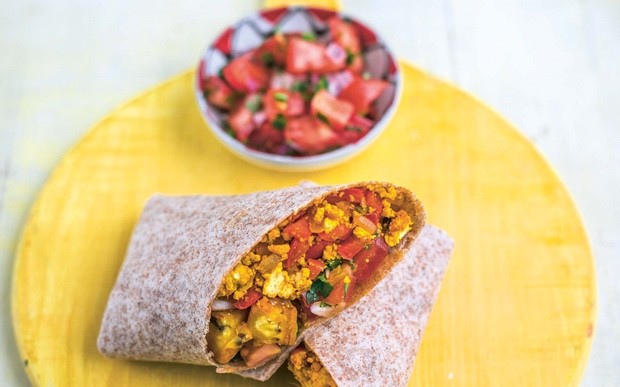 Recipe: Plantain Breakfast Burrito with Pico de Gallo